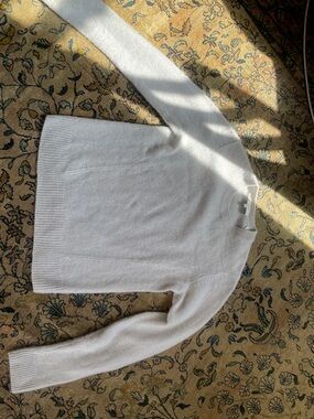 Vince Women's 100% Cashmere Crewneck Sweater in very light baby blue